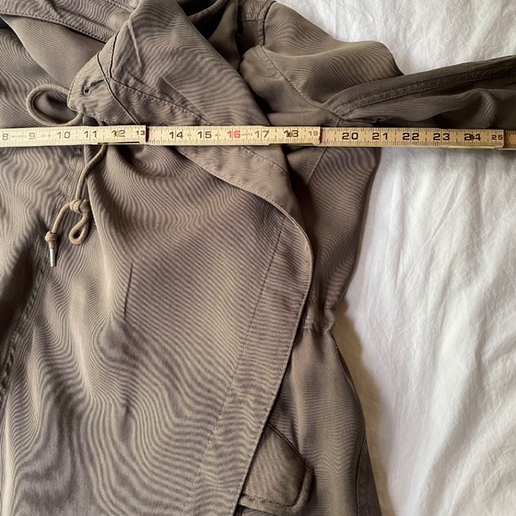 AllSaints Portere Parka Jacket · Army Green Lyocell Drape Hooded Coat · W's Sz 4 - Picture 7 of 15